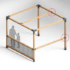 Coflex Pergola Ara Bağlantı Braketi <br> 9 x 9 cm Kesitli Ahşap Kirişler İçin I 2 Parça