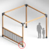 Soflex Pergola Payanda Destek Braketi <br> 9 x 9 cm Kesitli Ahşap Kirişler İçin I 8 Parça