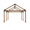 9 x 9 Ahşap Kirişler İçin 30 Derece Çatılı Çift Bölümlü Pergola Braket Seti