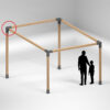 Triflex 7 Derece Açılı Pergola Uzun Sol Ayak Kiriş Bağlantı Braketi <br> 9 x 9 cm Kesitli Ahşap Kirişler İçin